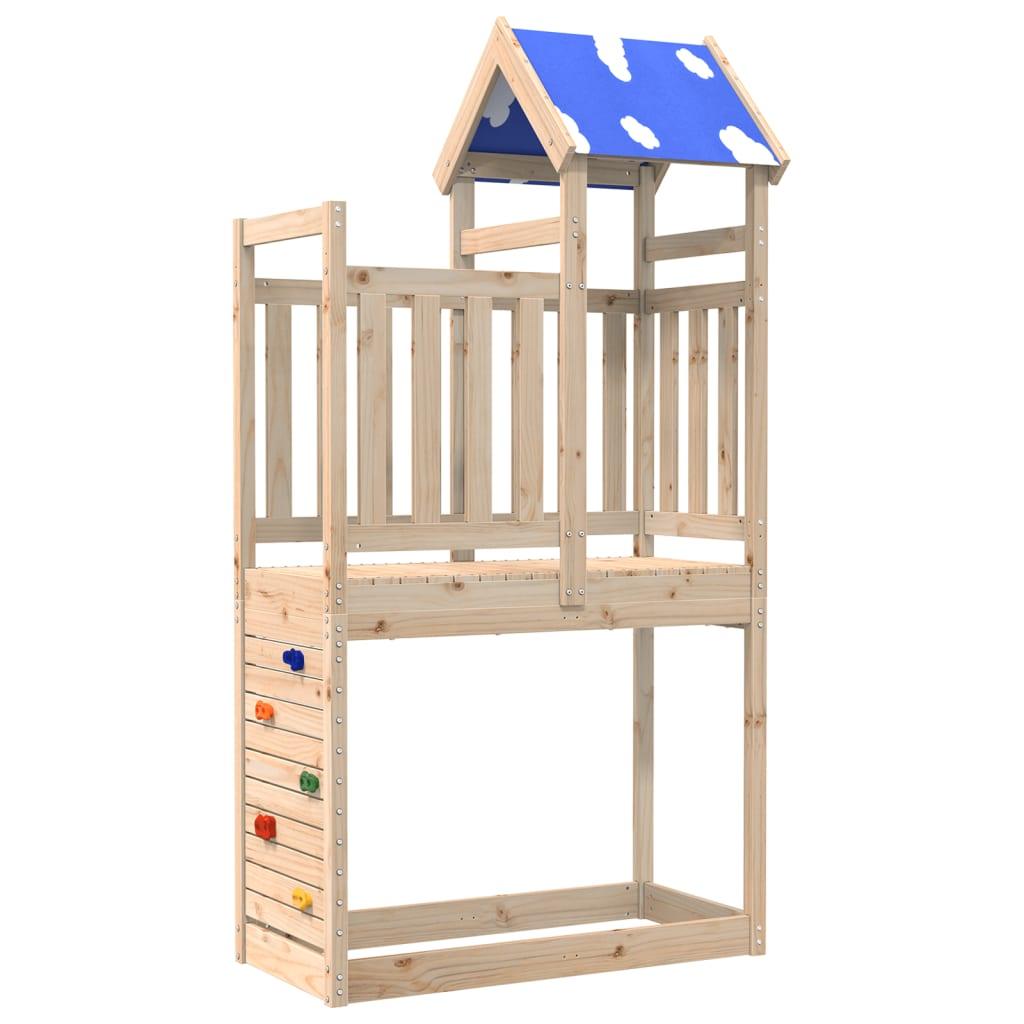 Play Tower With Rockwall 110.5X52.5X215Cm Solid Wood Pine