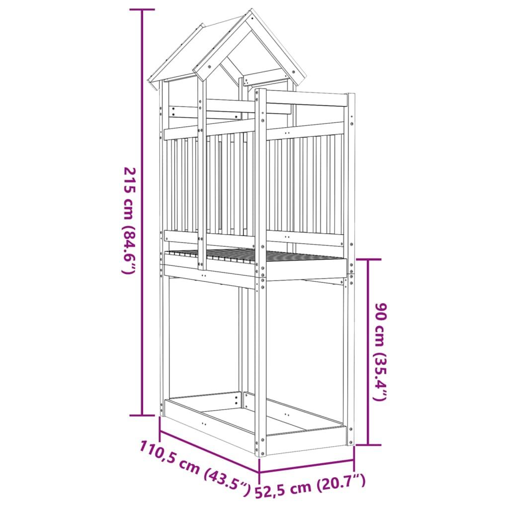 Play Tower 110.5X52.5X215 Cm Solid Wood Douglas Fir