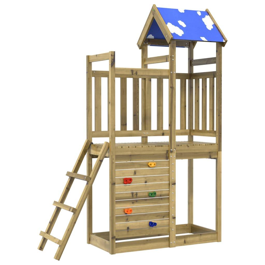 Play Tower With Rockwall 110.5X52.5X215Cm Impregnated Wood Pine