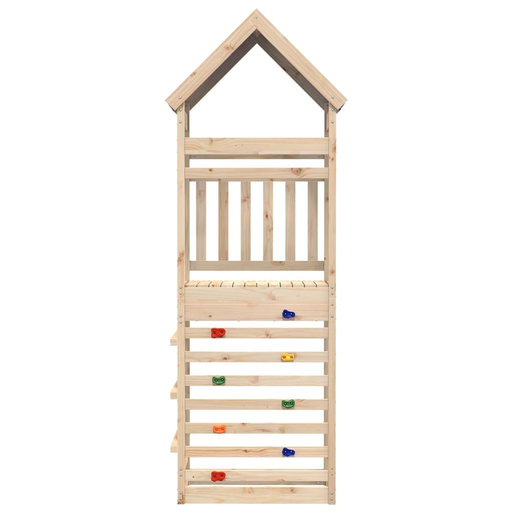 Play Tower With Rockwall 85X52.5X265 Cm Solid Wood Pine