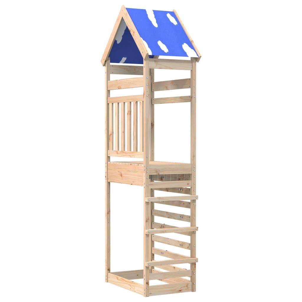 Play Tower With Rockwall 85X52.5X265 Cm Solid Wood Pine