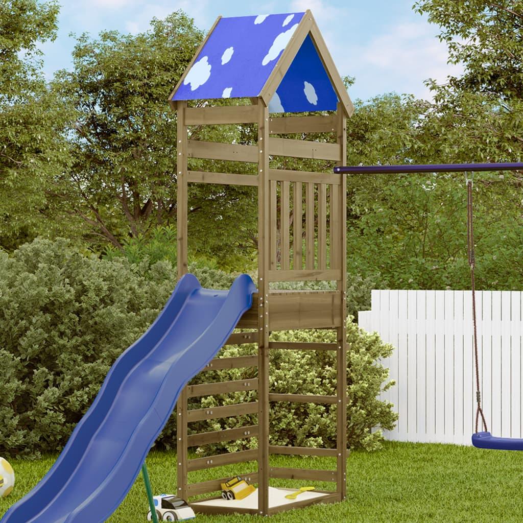 Play Tower With Rockwall 85X52.5X265 Cm Solid Wood Pine