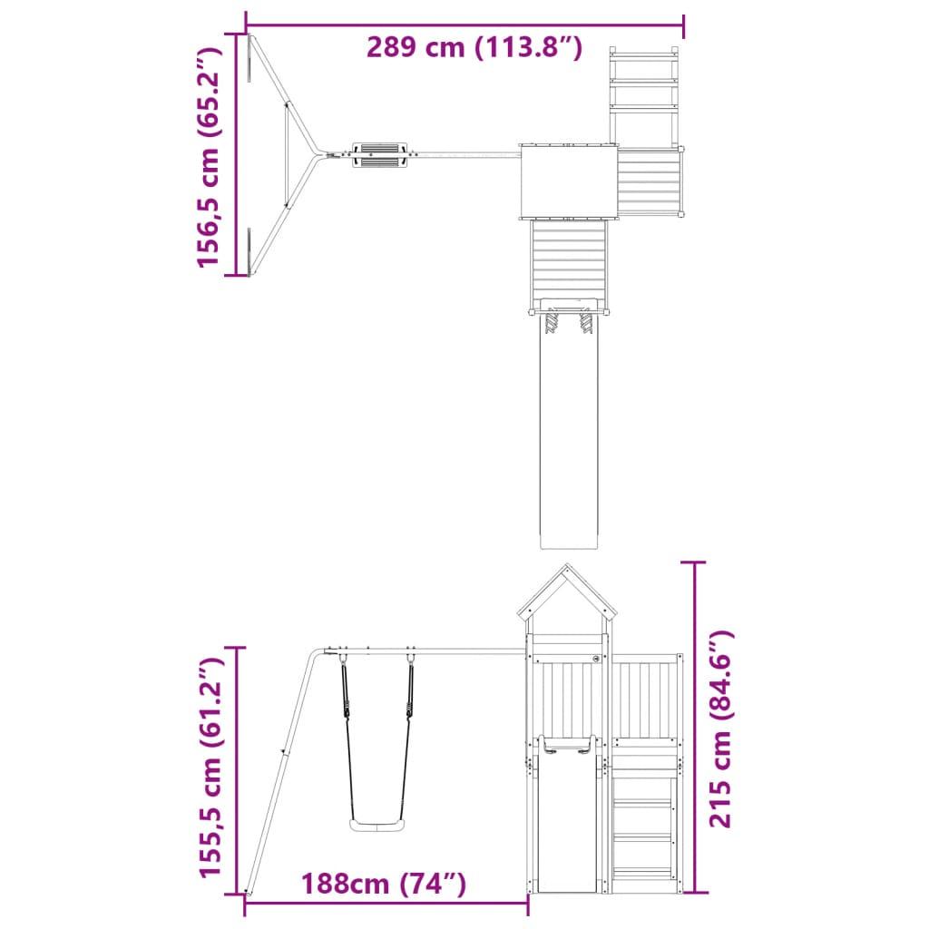 Outdoor Playset Solid Wood Pine