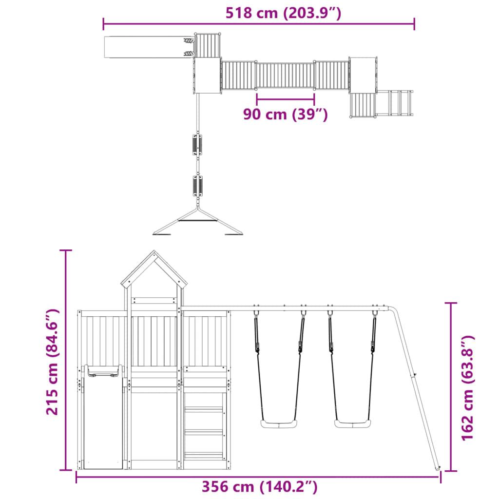 Outdoor Playset Solid Wood Pine