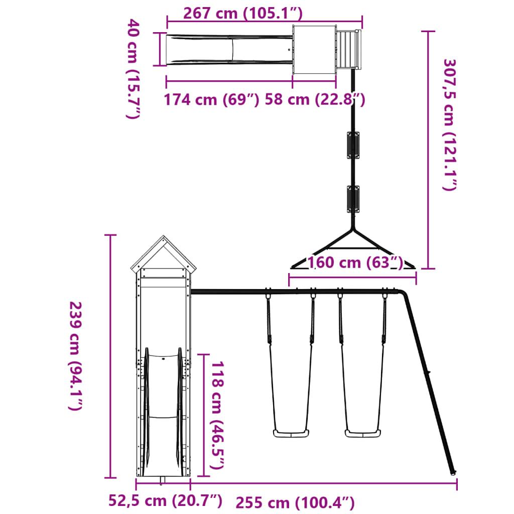 Outdoor Playset Solid Wood Pine