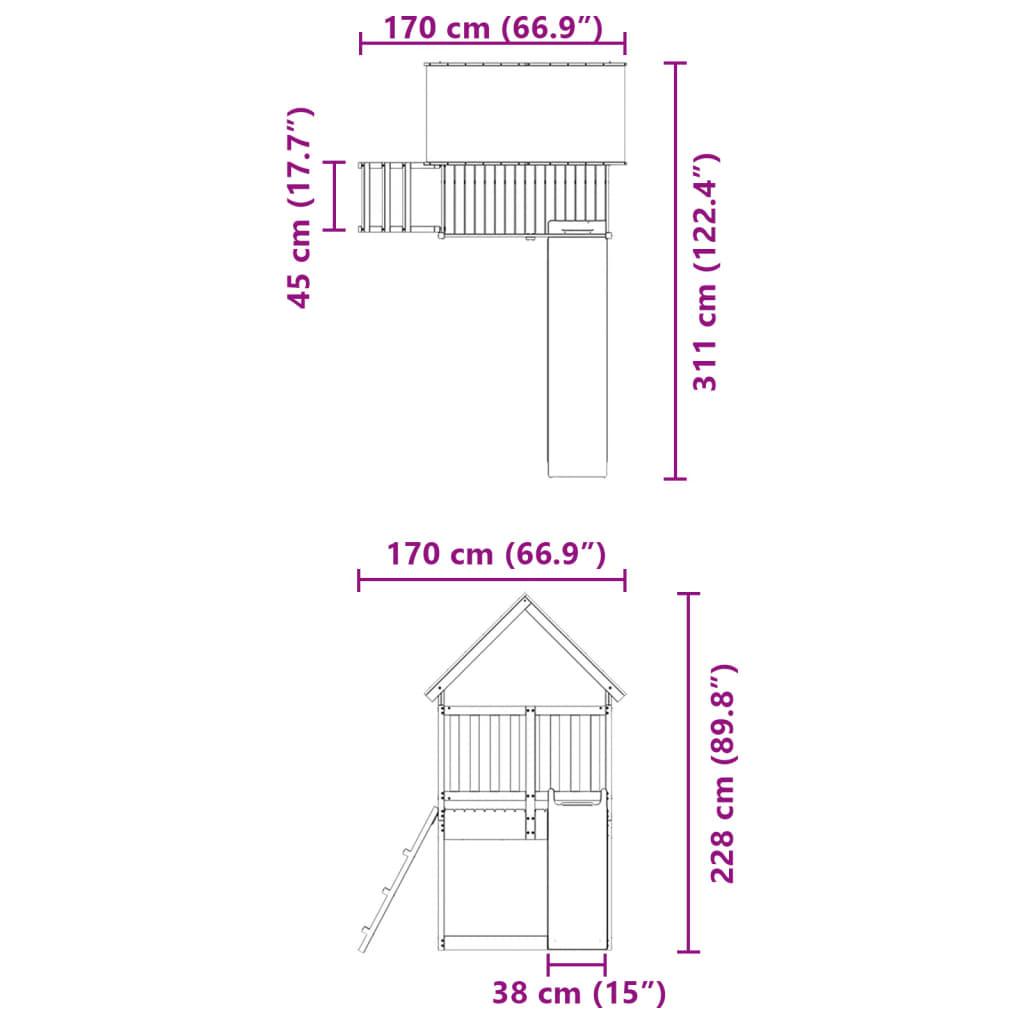 Outdoor Playset Solid Wood Pine