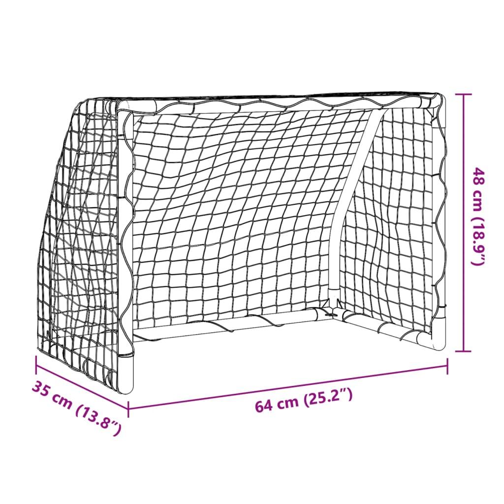 Kids' Football Goals 2 Pcs With Ball White 64X35X48 Cm Metal