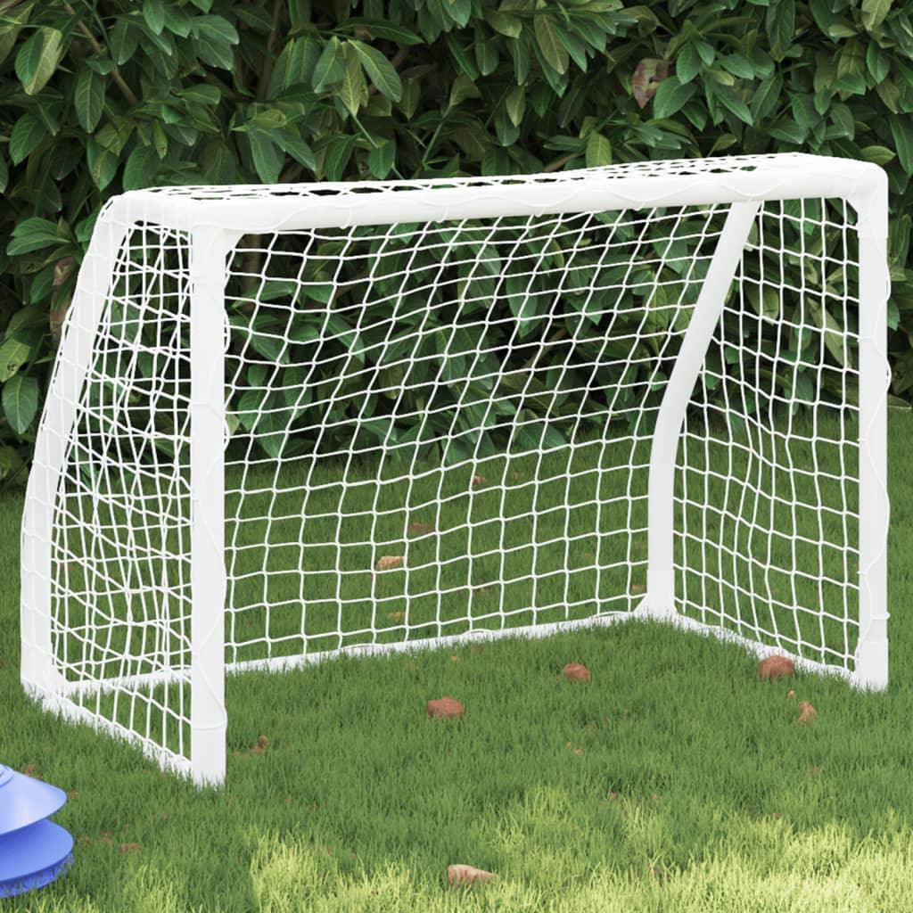 Kids' Football Goals 2 Pcs With Ball White 64X35X48 Cm Metal