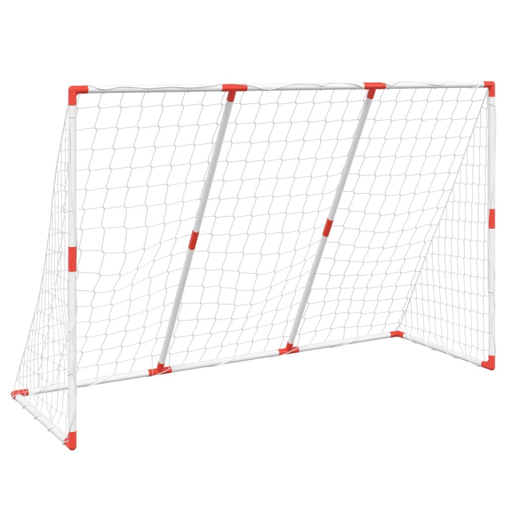 Kids' Football Goal With Balls 2-In-1 White 184X64X124 Cm