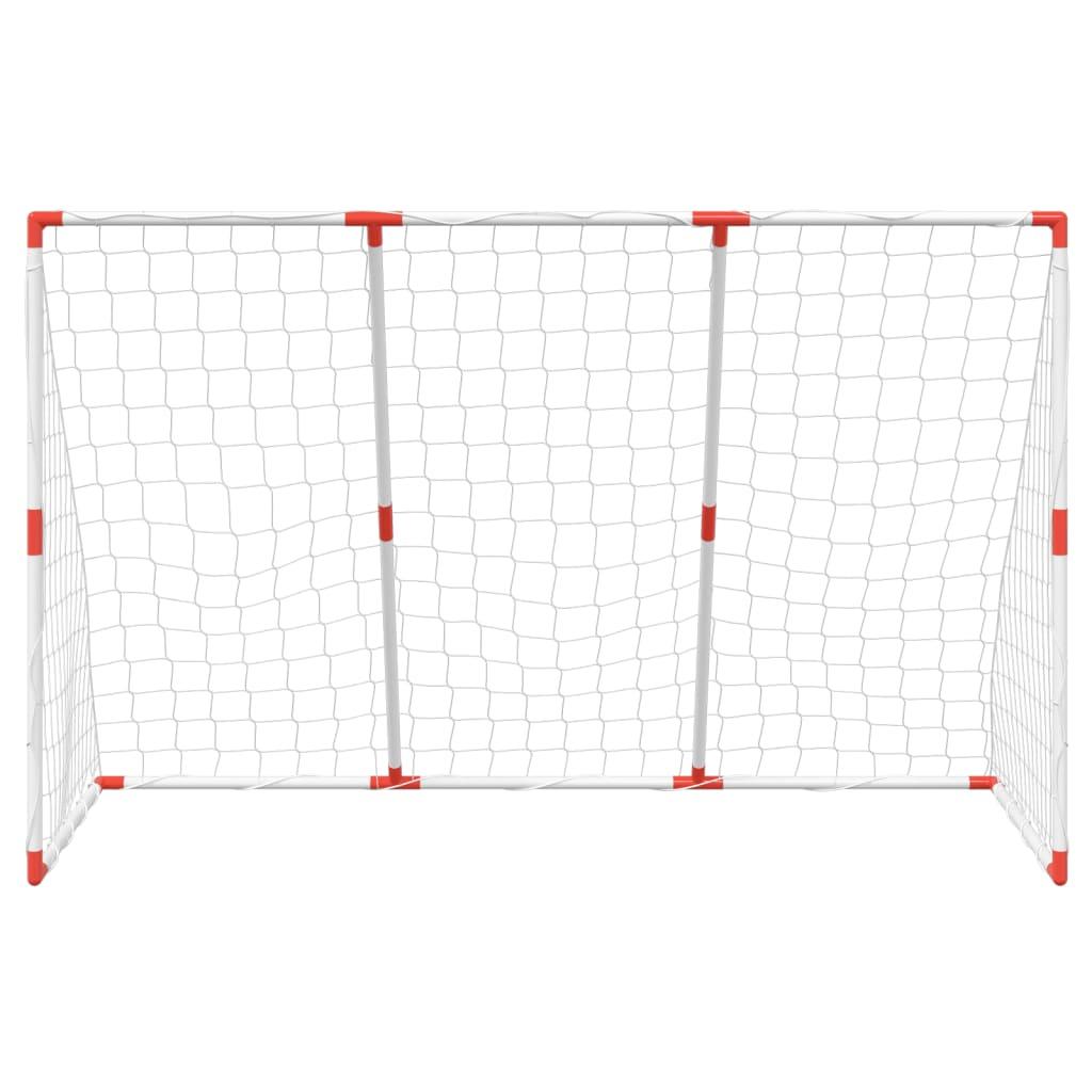 Kids' Football Goal With Balls 2-In-1 White 184X64X124 Cm