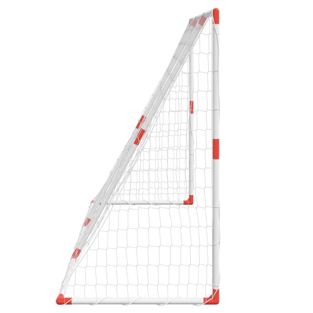 Kids' Football Goal With Balls 2-In-1 White 184X64X124 Cm