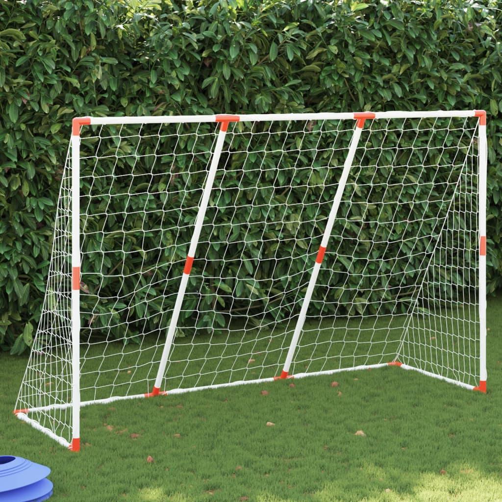 Kids' Football Goal With Balls 2-In-1 White 184X64X124 Cm