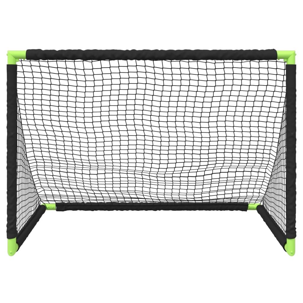 Kids' Football Goal Foldable Black 90X64X64 Cm