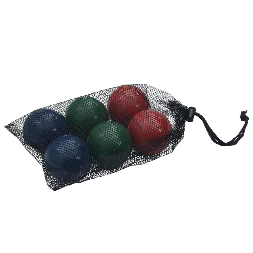 8 Piece Bocce Ball Set With Carrying Bag Solid Pine Wood