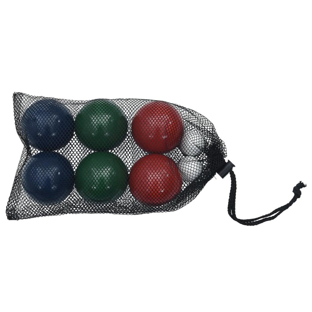 8 Piece Bocce Ball Set With Carrying Bag Solid Pine Wood