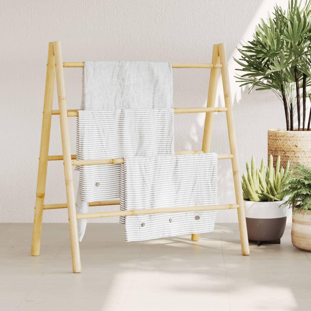 Double Towel Ladder With 4 Rungs 90X50X100 Cm Bamboo