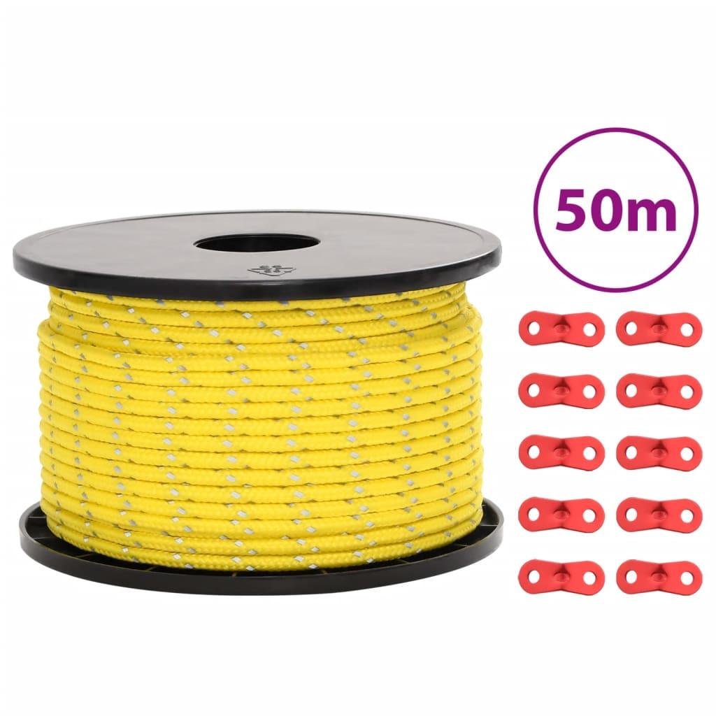 Tent Guy Rope With Reflective Strips And Spanners 50 M