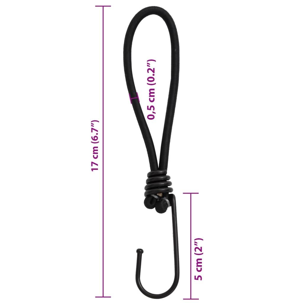 Bungee Cord With Hooks 25 Pcs 17 Cm