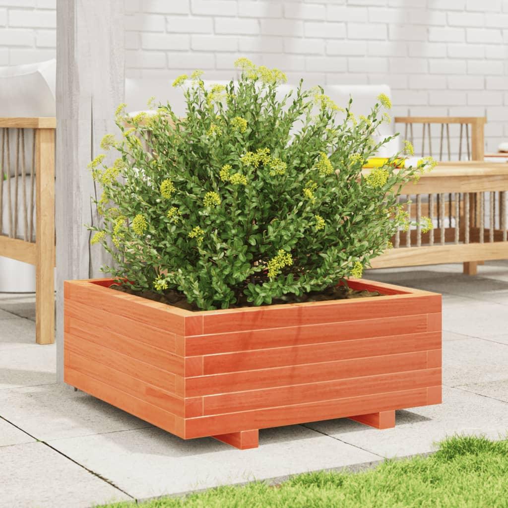 Garden Planter Wax Brown 60X60X26.5 Cm Solid Wood Pine