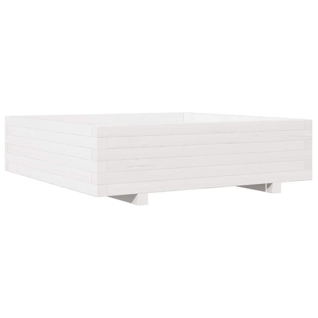 Garden Planter White 90X90X26.5 Cm Solid Wood Pine