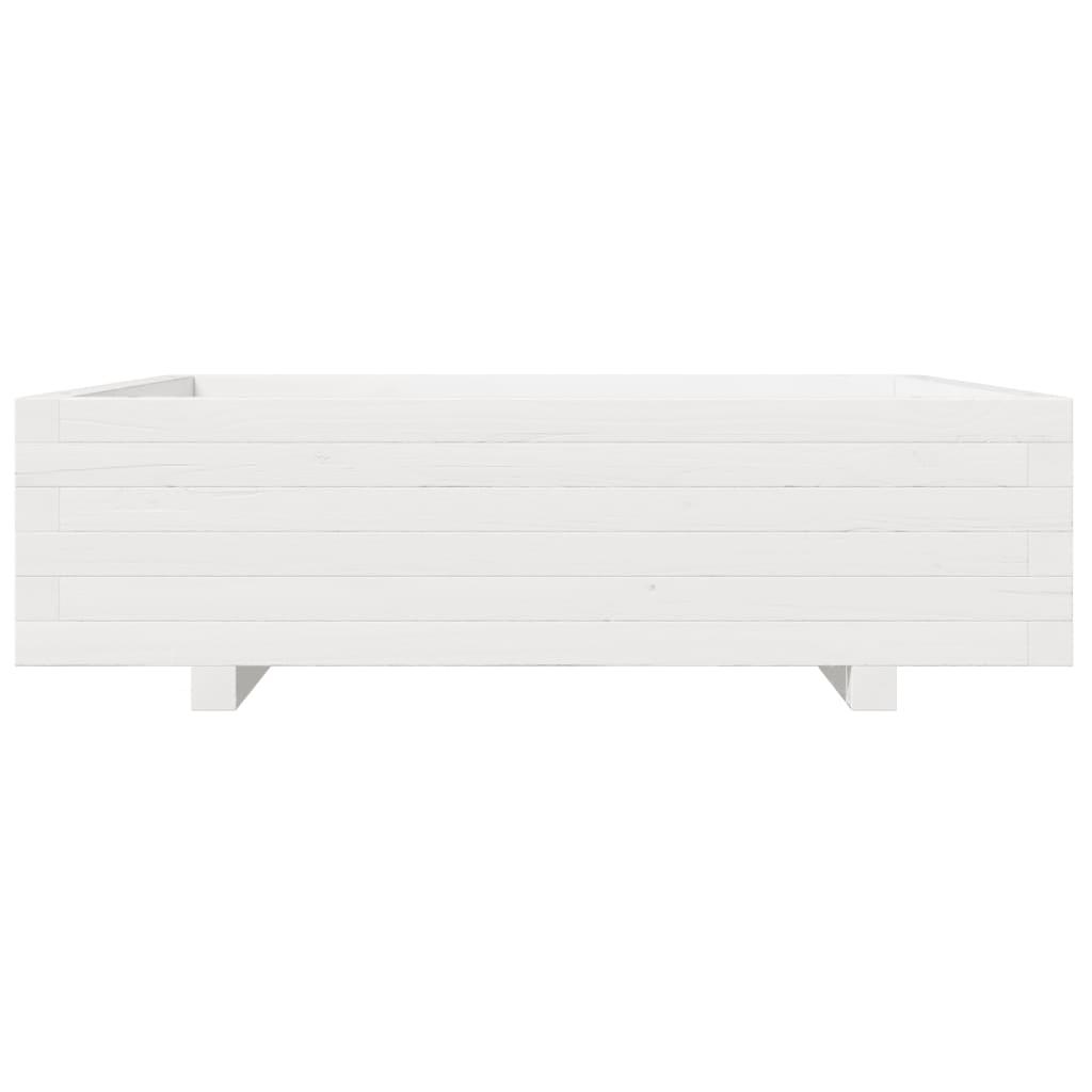 Garden Planter White 90X90X26.5 Cm Solid Wood Pine