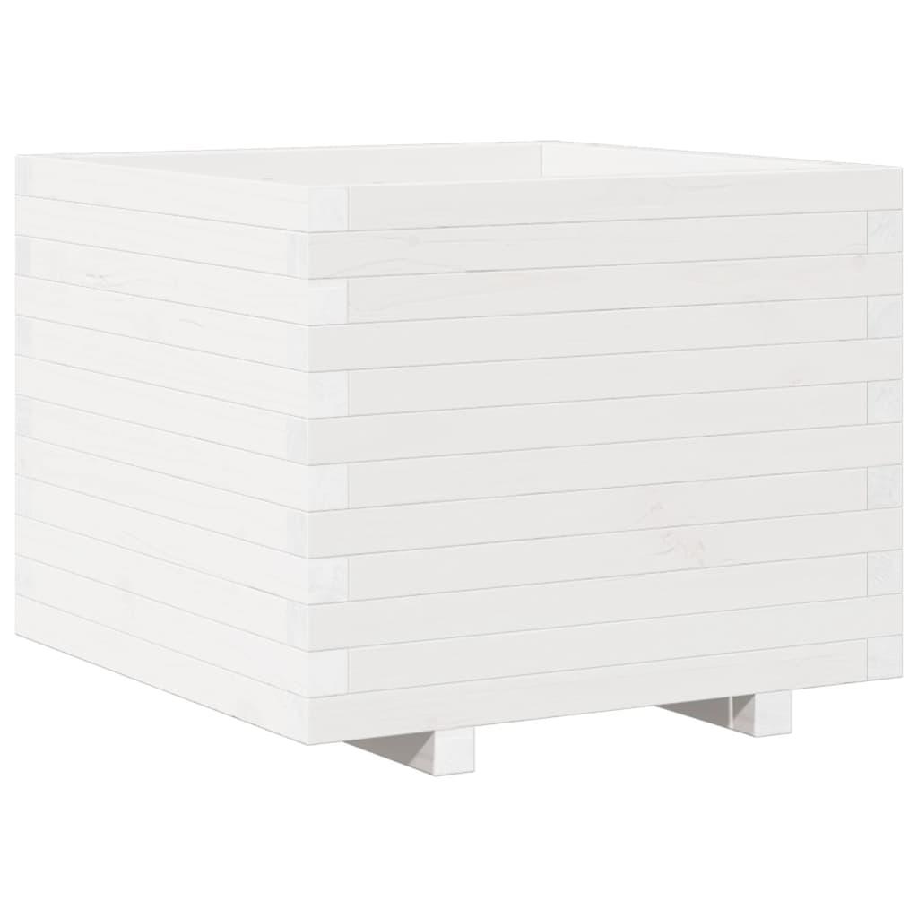 Garden Planter White 60X60X49.5 Cm Solid Wood Pine