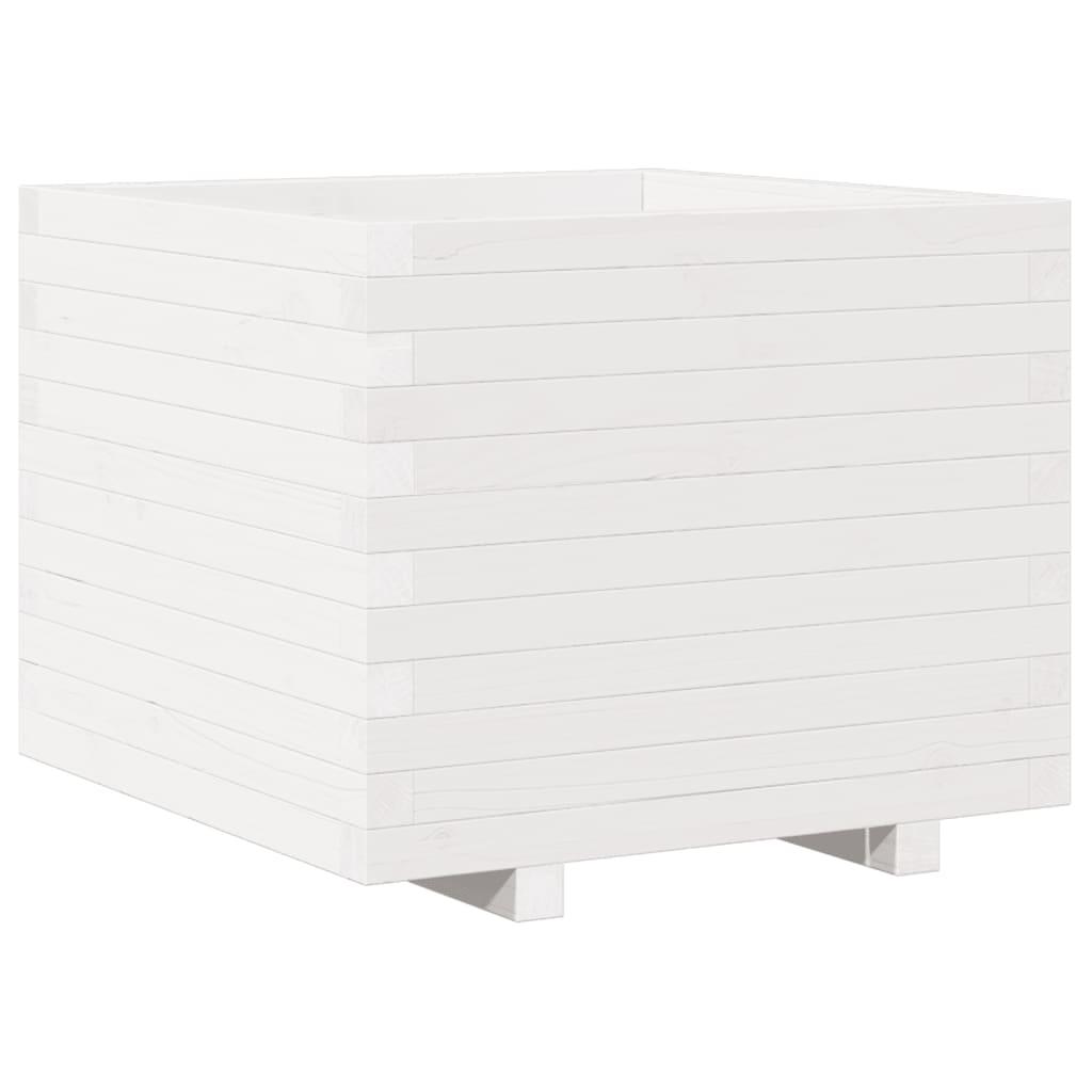 Garden Planter White 60X60X49.5 Cm Solid Wood Pine