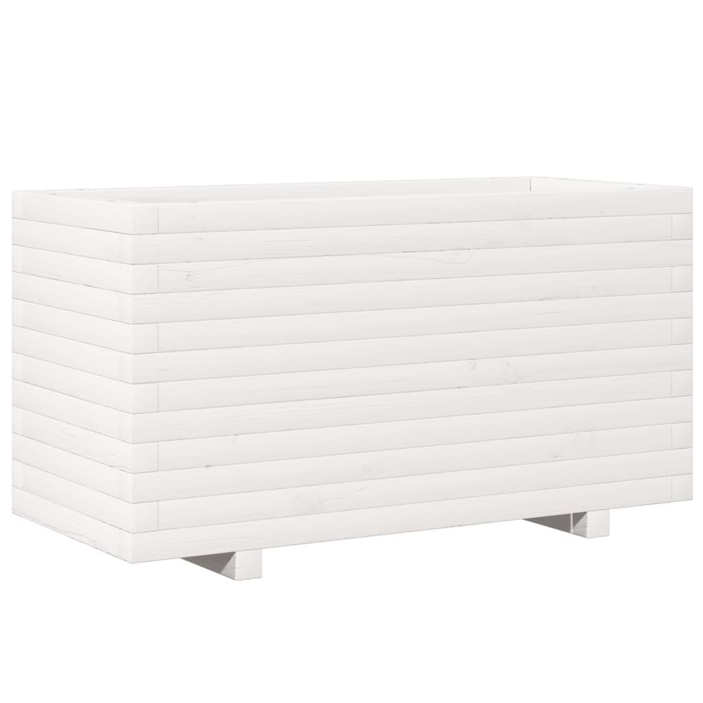 Garden Planter White 90X40X49.5 Cm Solid Wood Pine