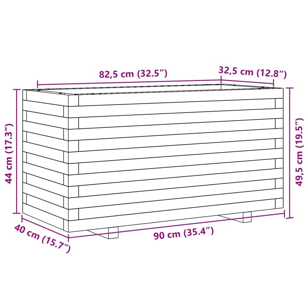 Garden Planter White 90X40X49.5 Cm Solid Wood Pine