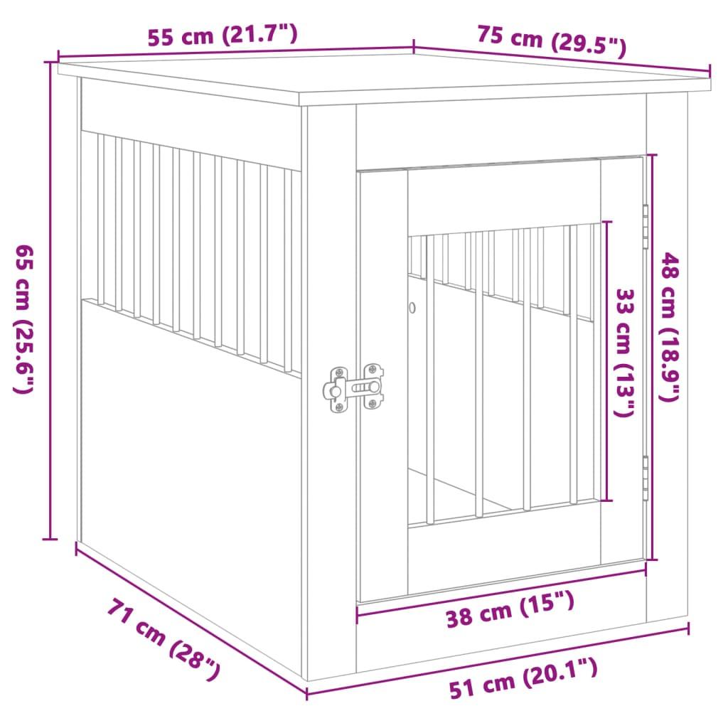 Trendyproduct.co.uk Dog Crate Furniture Sonoma Oak 55X75X65 Cm Engineered Wood vidaXL Animals & Pet Supplies Animals & Pet Supplies > Pet Supplies > Dog Supplies > Dog Houses Brown Dog Houses Dog Supplies parcel Pet Supplies vidaXL