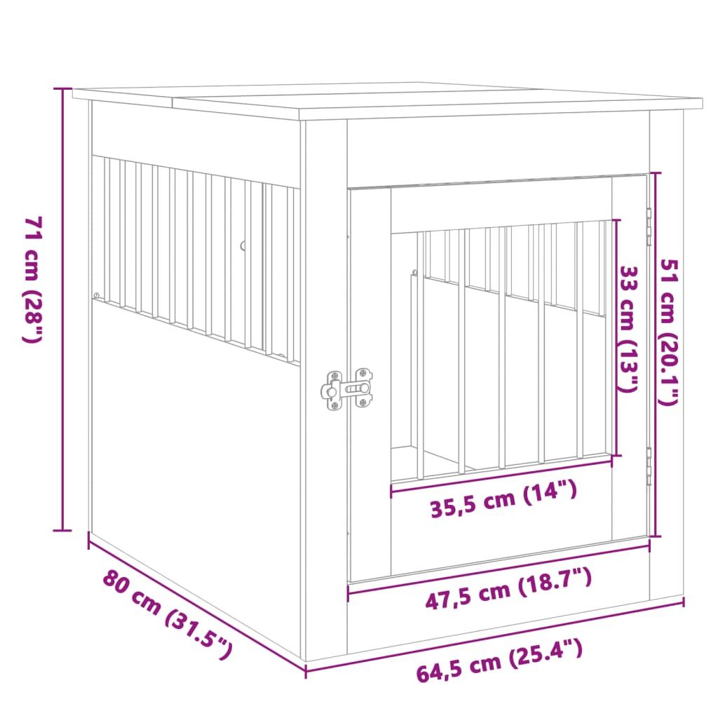 Trendyproduct.co.uk Dog Crate Furniture Sonoma Oak 64.5X80X71 Cm Engineered Wood vidaXL Animals & Pet Supplies Animals & Pet Supplies > Pet Supplies > Dog Supplies > Dog Houses Brown Dog Houses Dog Supplies parcel Pet Supplies vidaXL