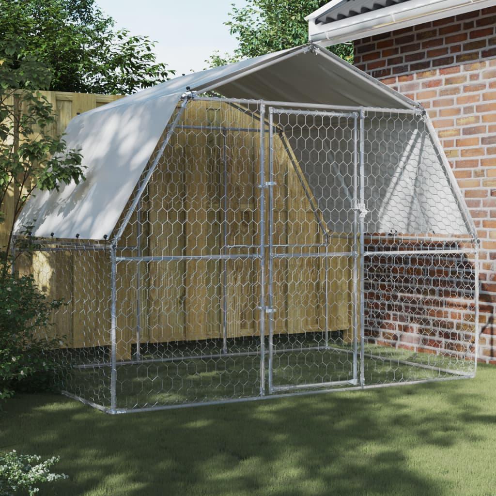 Trendyproduct.co.uk Dog Cages 2 Pcs With Roof And Door Silver Galvanised Steel vidaXL Animals & Pet Supplies Animals & Pet Supplies > Pet Supplies > Dog Supplies > Dog Houses Dog Houses Dog Supplies parcel Pet Supplies Silver vidaXL