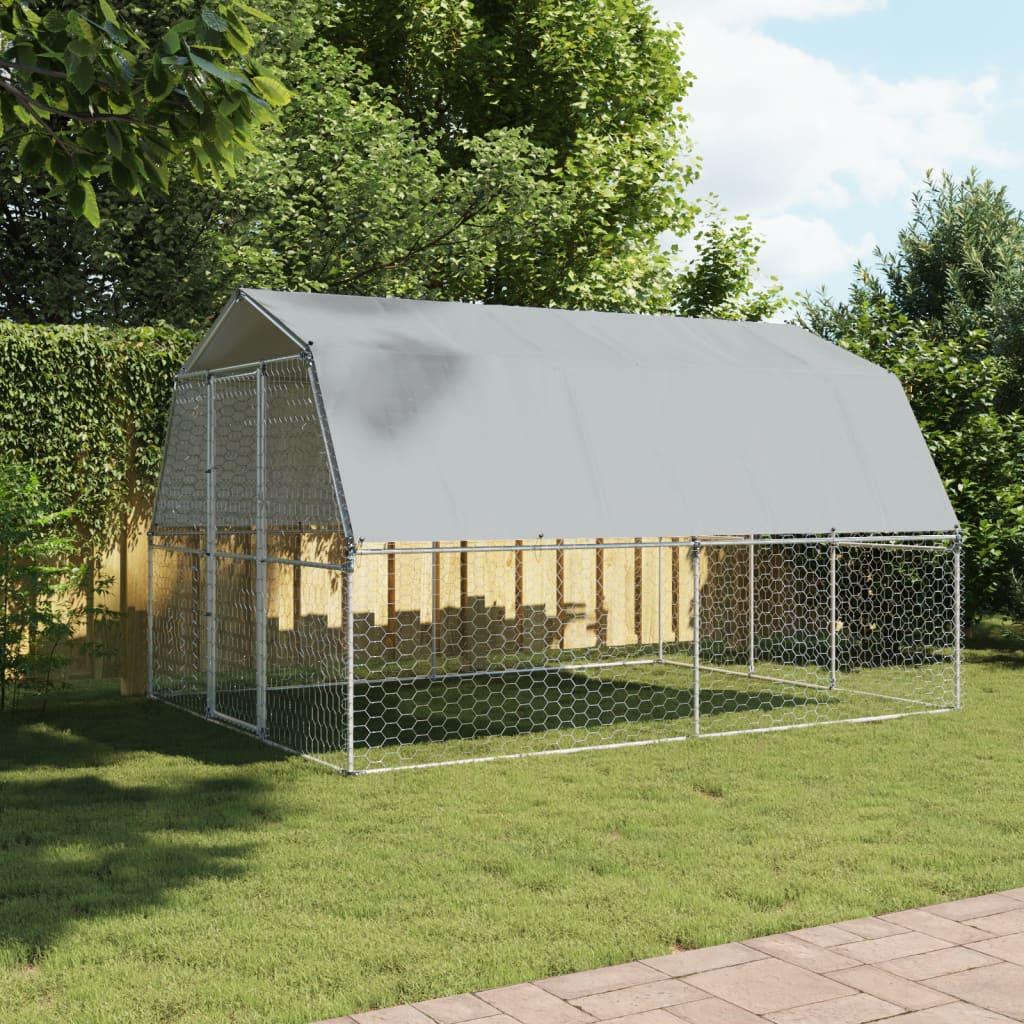 Trendyproduct.co.uk Dog Cages 2 Pcs With Roof And Door Silver Galvanised Steel vidaXL Animals & Pet Supplies Animals & Pet Supplies > Pet Supplies > Dog Supplies > Dog Houses Dog Houses Dog Supplies parcel Pet Supplies Silver vidaXL