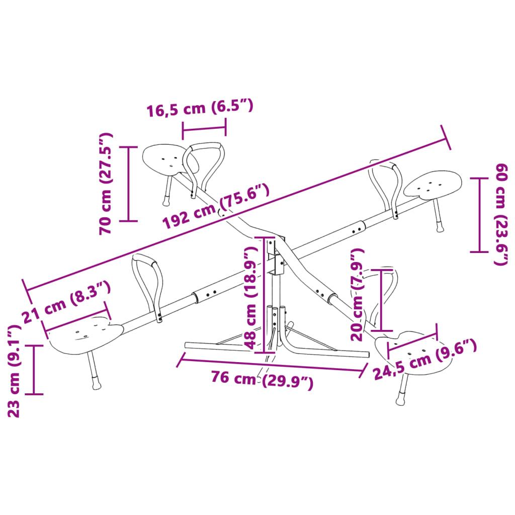 Seesaw 4-Seater 360-Degree Rotation Steel