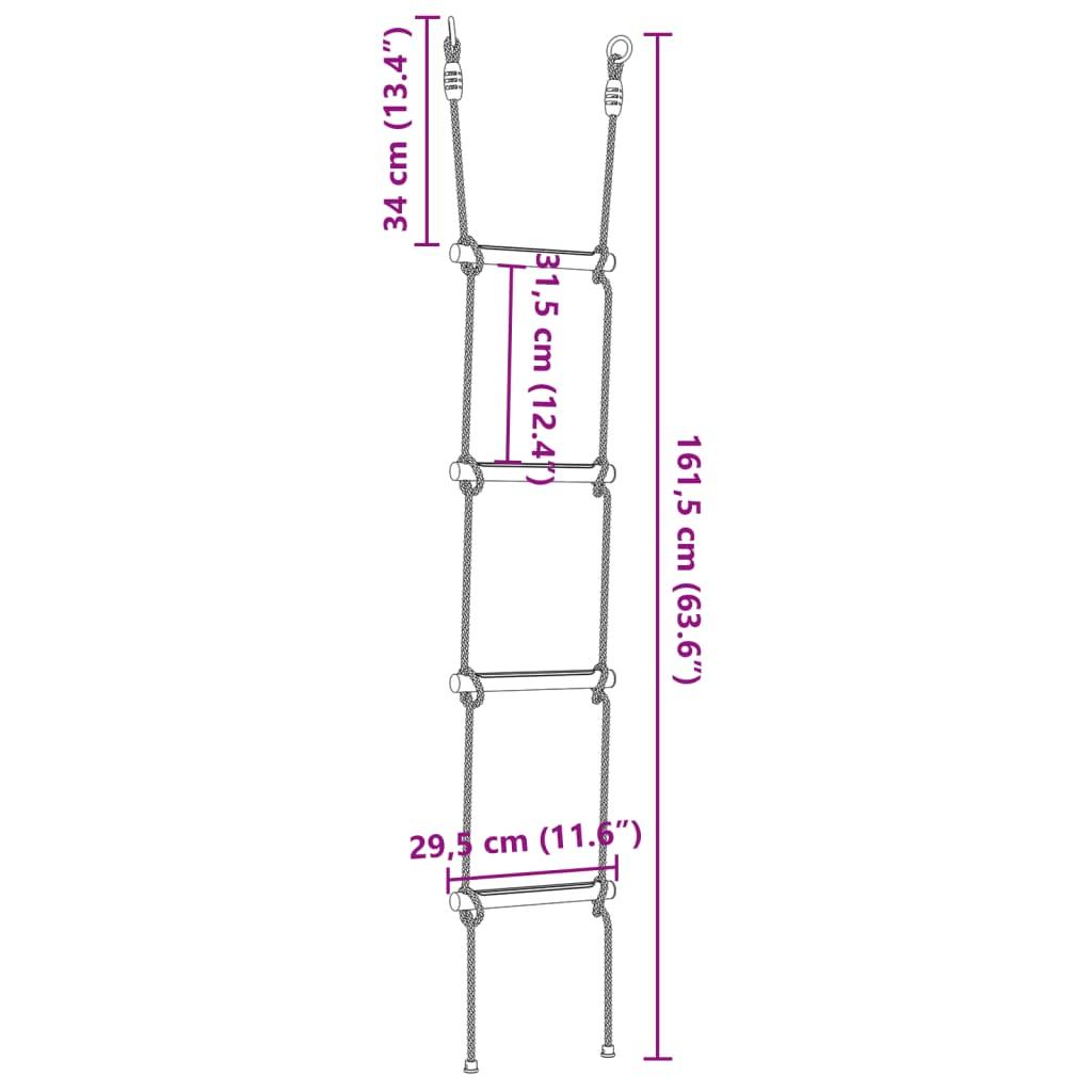 Rope Ladder For Kids With 4 Rungs Multicolour