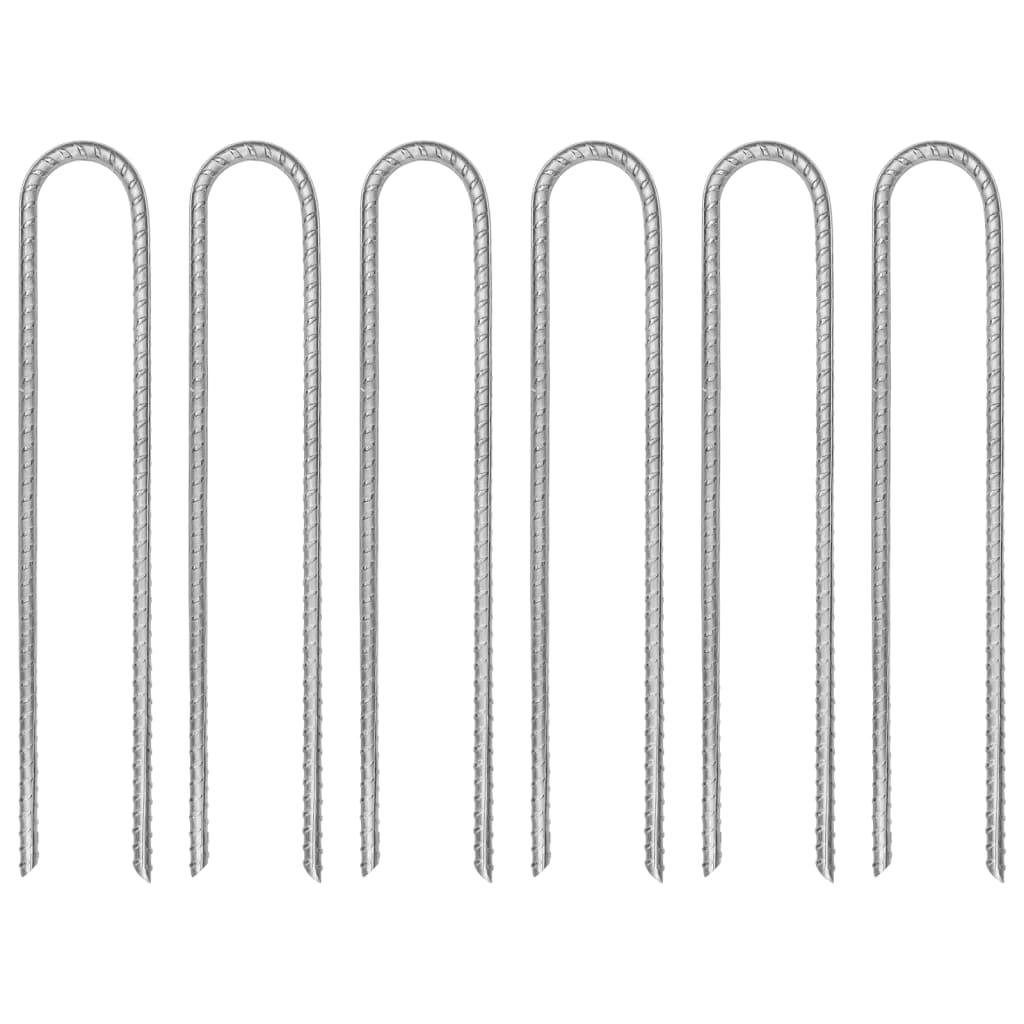 Tent Pegs 6 Pcs U-Shaped Ø10 Mm Galvanised Steel