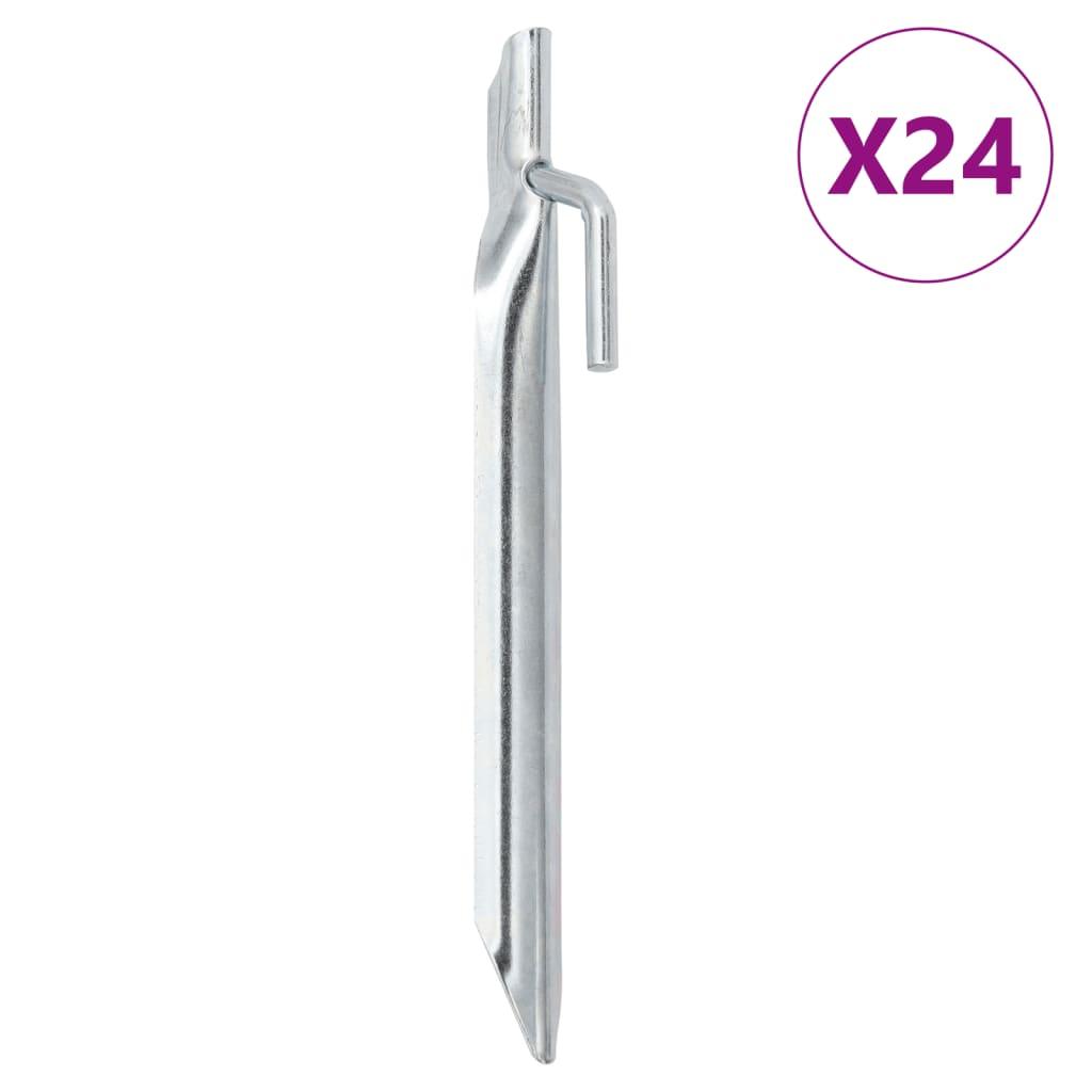 Tent Pegs 24 Pcs V-Shaped Ø20 Mm Galvanised Steel