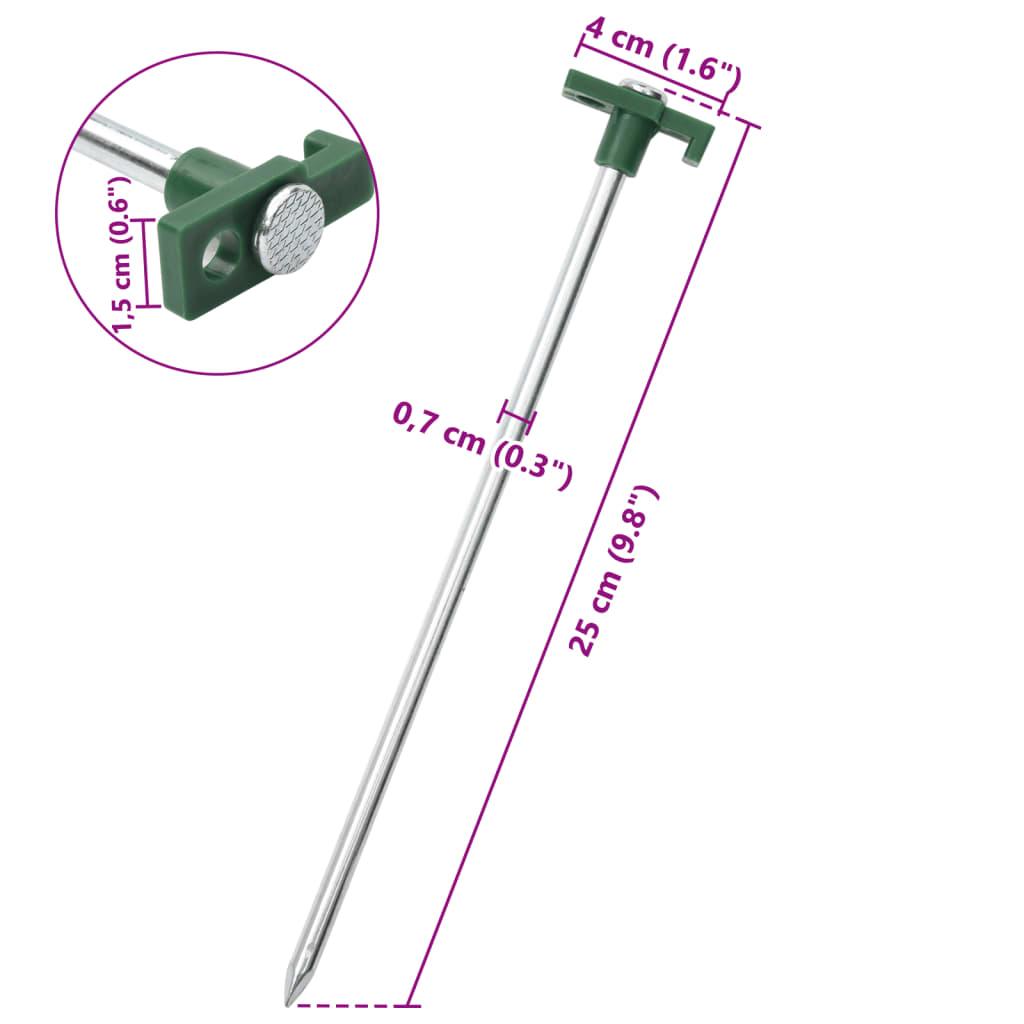 Tent Pegs 12 Pcs 25 Cm 7 Mm Galvanised Steel And Pp