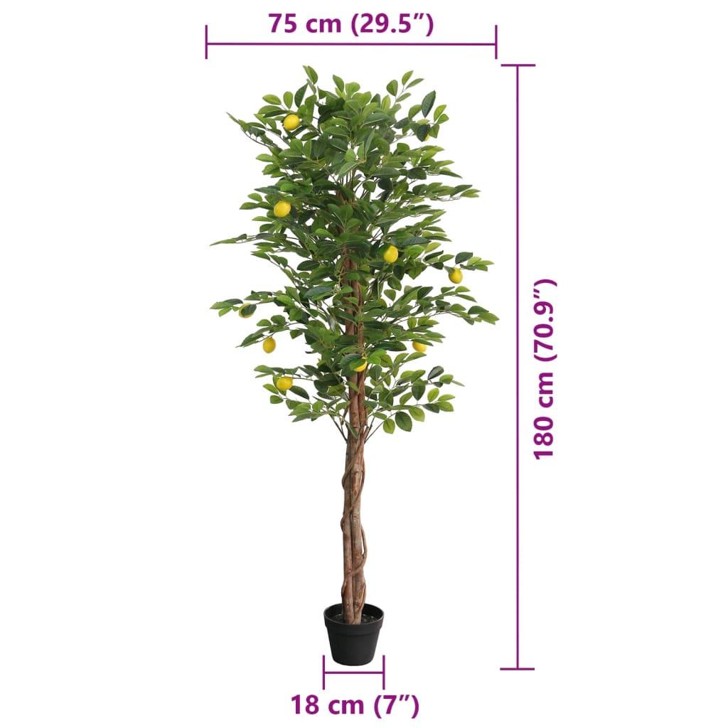 Artificial Lemon Tree With 3 Trunks Green Pp