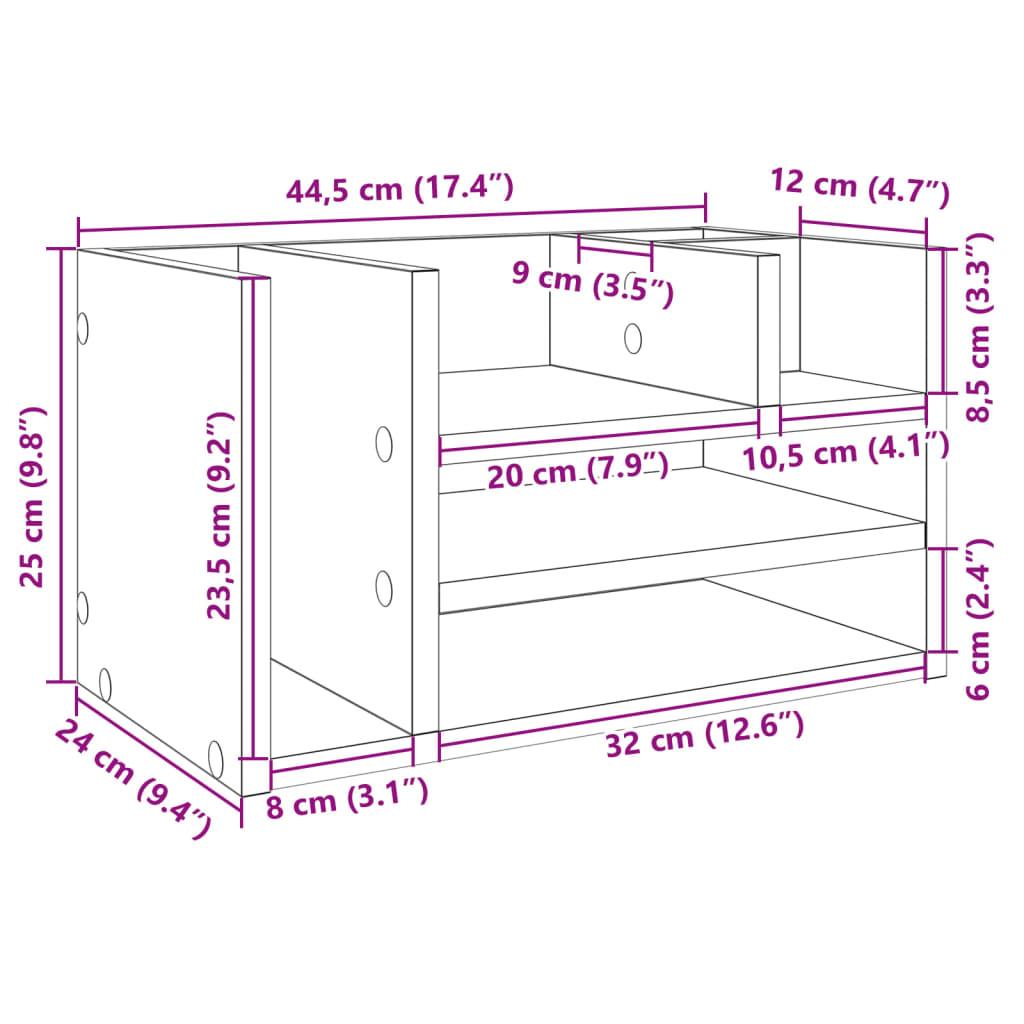 Desk Organiser 44.5X24X25 Cm Engineered Wood