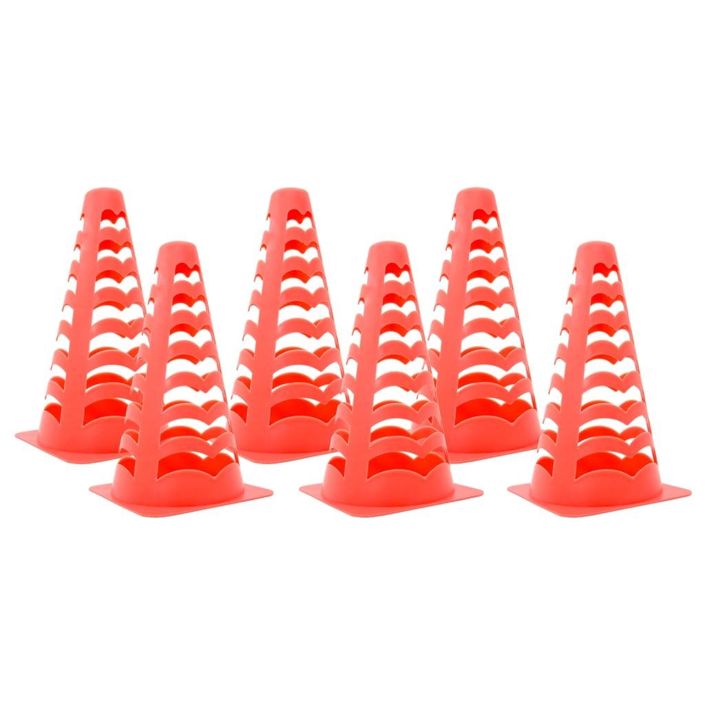 Football Cones 6 Pcs Stackable Orange 13X13X22.5 Cm