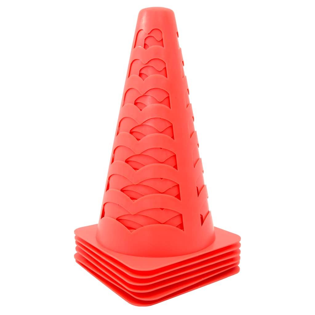 Football Cones 6 Pcs Stackable Orange 13X13X22.5 Cm